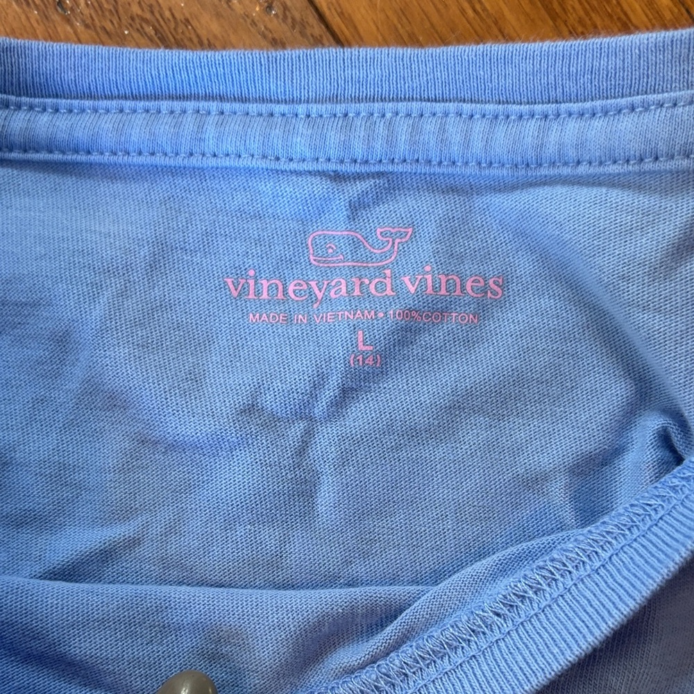 Vineyard Vines Kids Lacrosse Blue Long Sleeve Tee - Picture 3 of 4